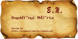 Bogdányi Márta névjegykártya