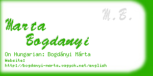 marta bogdanyi business card